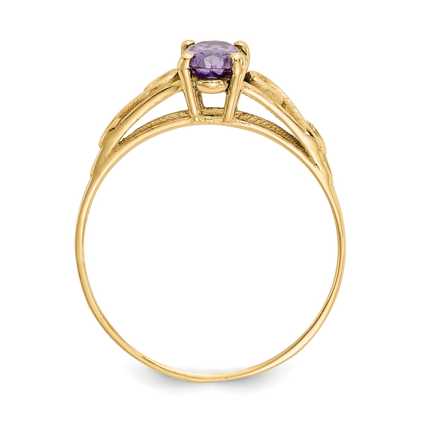 14K Yellow Gold Madi K Synthetic Amethyst Ring
