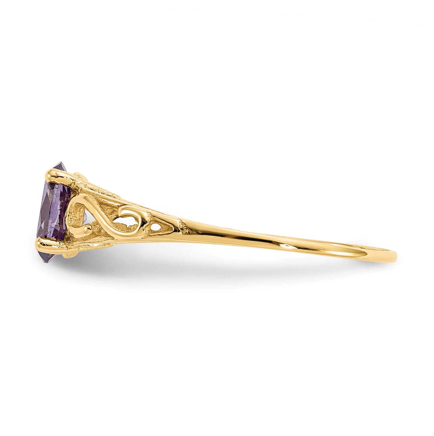 14K Yellow Gold Madi K Synthetic Amethyst Ring