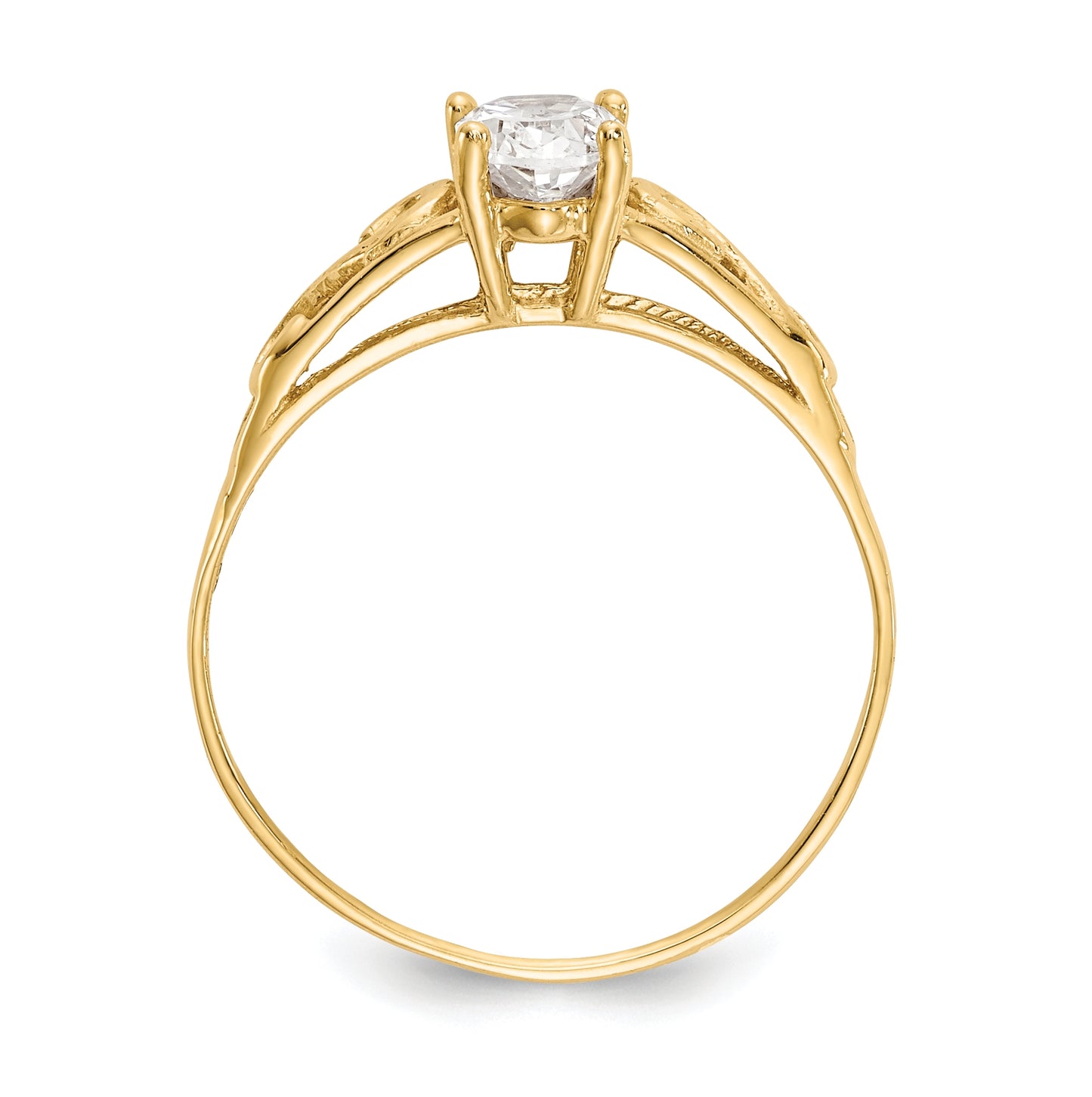 14K Yellow Gold Madi K Synthetic White Spinel Ring