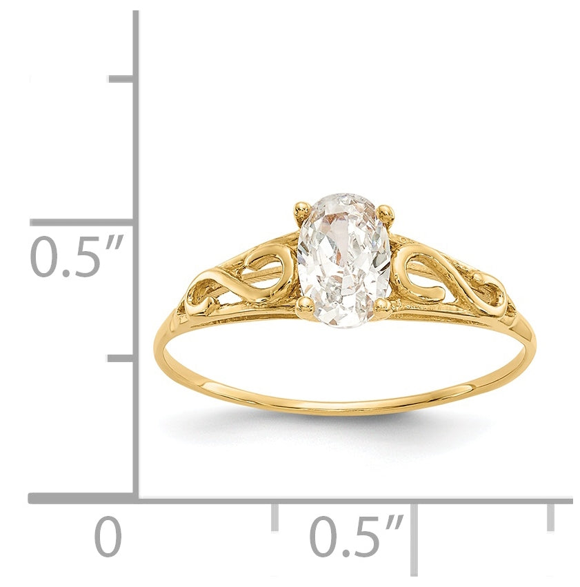 14K Yellow Gold Madi K Synthetic White Spinel Ring