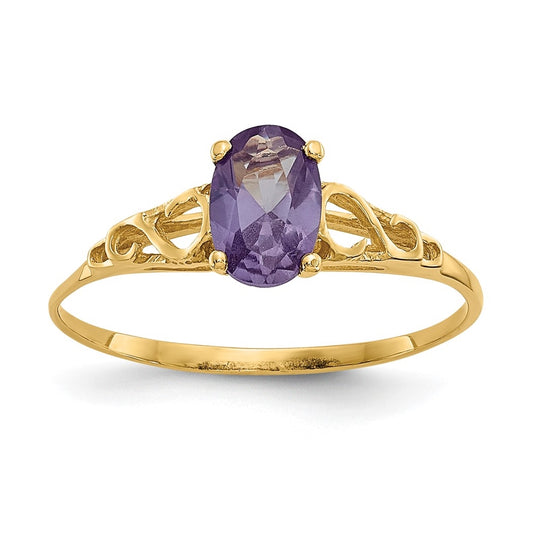 14K Yellow Gold Madi K Synthetic Alexandrite Ring