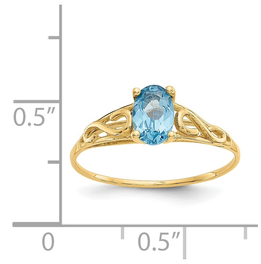 14K Yellow Gold Madi K Synthetic Blue Zircon Ring