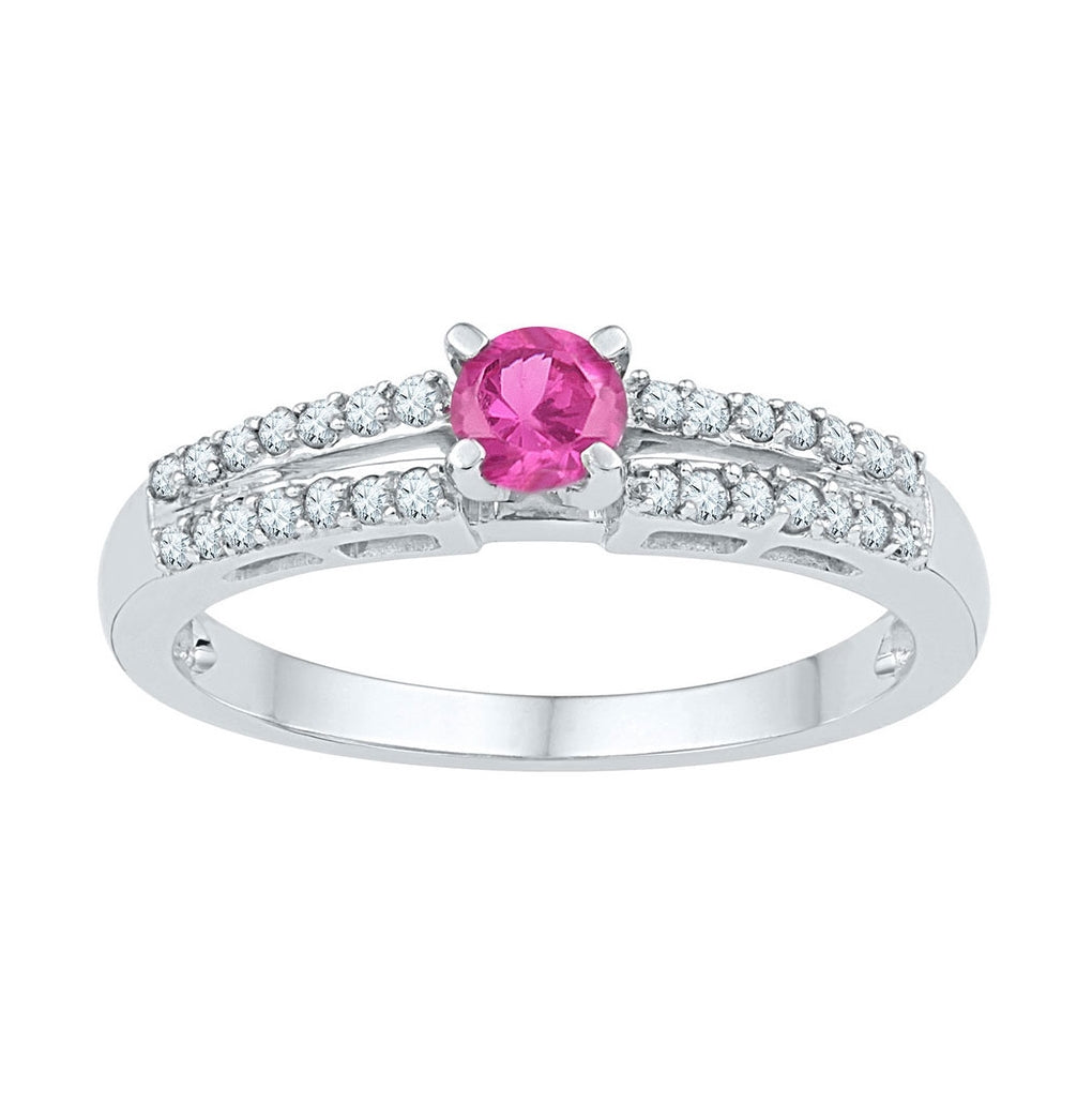 10kt White Gold 1/8ctw Diamond 3/8ct-lps Ring