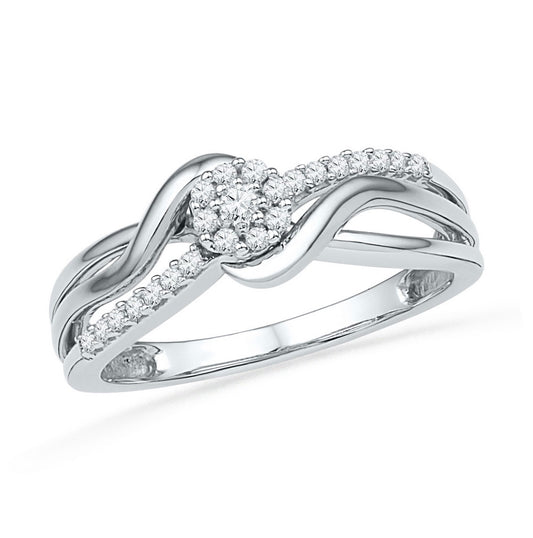 10kt Two-tone Gold 1/5ctw Diamond Fashion Ring