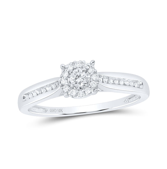 10K White Gold Round Diamond Solitaire Bridal Wedding Engagement Ring 1/6 Cttw, Womens Size: 5-10