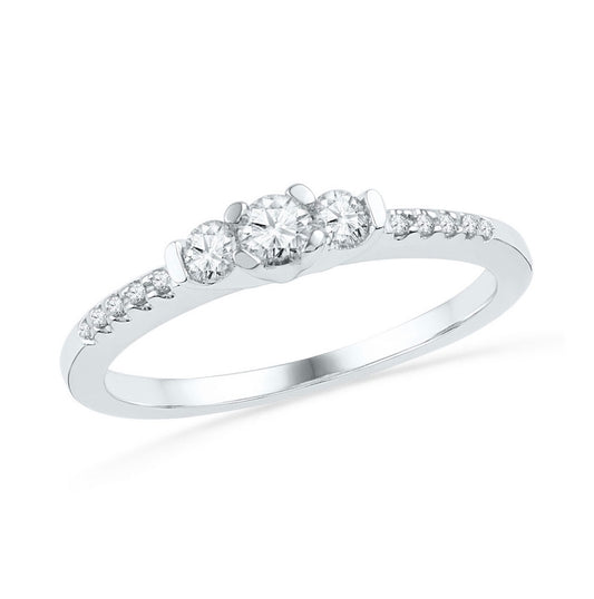 10kt White Gold 1/3ctw Diamond Fashion Ring
