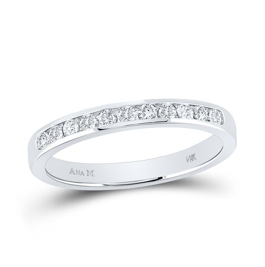 14K White Gold Womens Round Diamond Wedding Band Ring 1/4 Cttw, Womens Size: 5-10