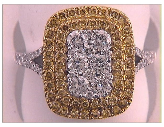 18kt White Gold 1 1/2ctw Diamond Gift Yellow  Diamond Ring