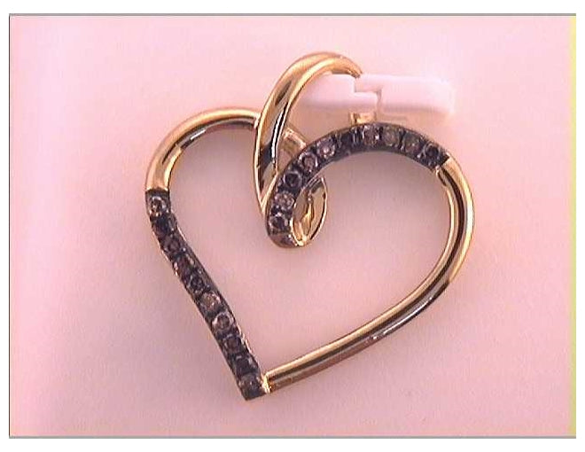 10kt Yellow Gold 1/6ctw Diamond Fashion Brown Pendant