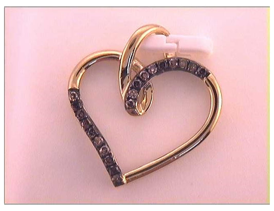 10kt Yellow Gold 1/6ctw Diamond Fashion Brown Pendant