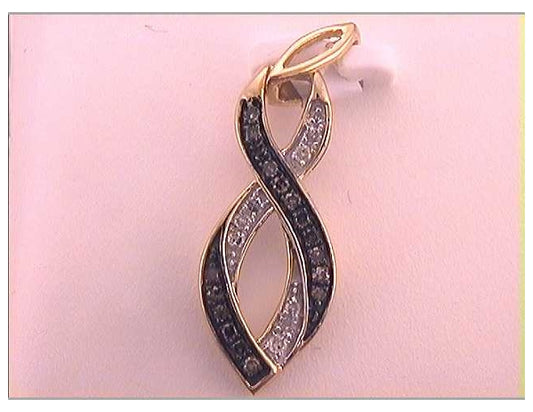 10kt Yellow Gold 1/5ctw Diamond Fashion Brown Pendant