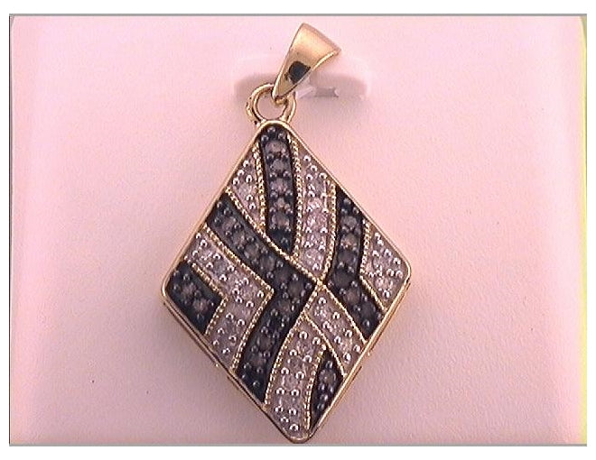 10kt Yellow Gold 1/3ctw Diamond Fashion Brown Pendant