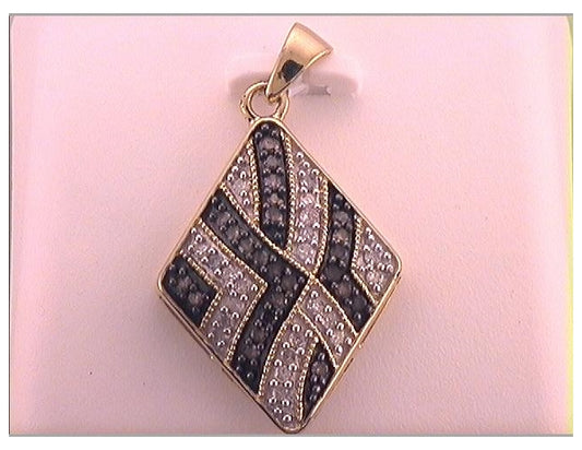 10kt Yellow Gold 1/3ctw Diamond Fashion Brown Pendant