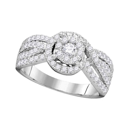 14kt White Gold Womens Round Diamond Solitaire Bridal Wedding Engagement Ring 1.00ctw