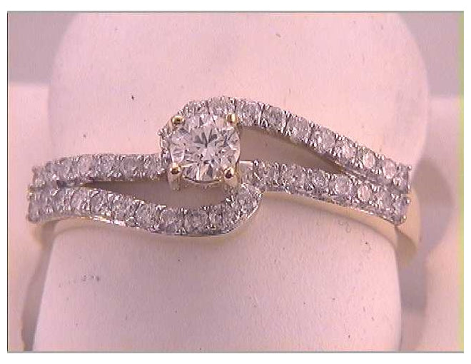 10kt Yellow Gold 1/2ctw Diamond 1/5ct-crd Bridal Ring