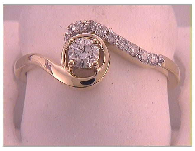 10kt Yellow Gold 1/3ctw Diamond 1/5ct-crd Bridal Set