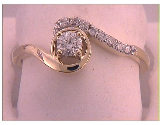 10kt Yellow Gold 1/3ctw Diamond 1/5ct-crd Bridal Set