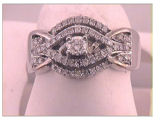 10kt White Gold 1/2ctw Diamond 1/6ct-crd Bridal Ring