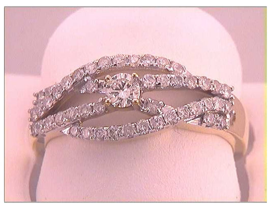 10kt Yellow Gold 1/2ctw Diamond 1/8ct-crd Bridal Ring