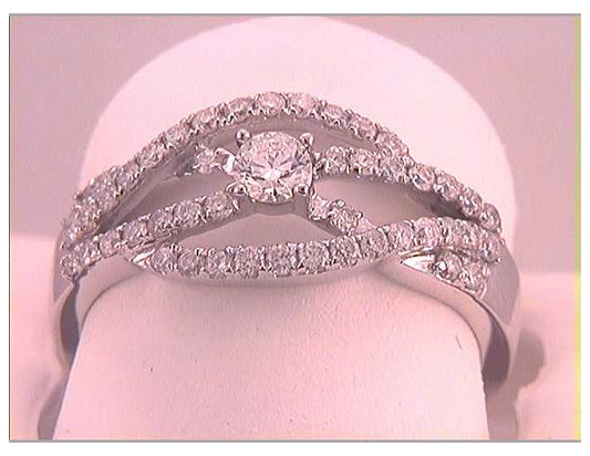10kt White Gold 1/2ct. Diamond 1/8ct-crd Bridal Ring