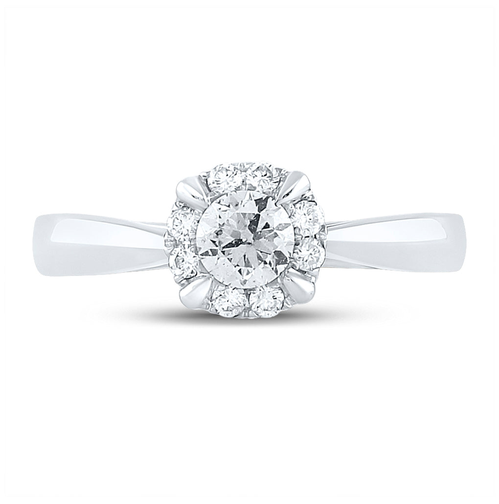 14K White Gold Round Diamond Solitaire Bridal Wedding Engagement Ring 1/2 Cttw, Womens Size: 5-10