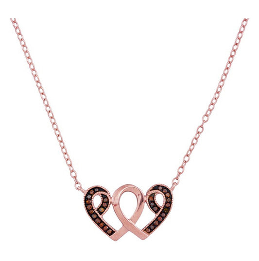 10kt Rose Gold 1/10ctw Diamond Heart Necklace
