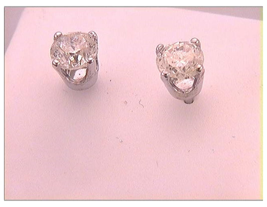 10kt White Gold 5/8ct-(fine) Round Studs