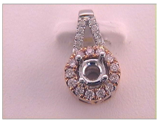18kt Two-tone Gold 1/3ctw Diamond 1/5ct-crd Pendant
