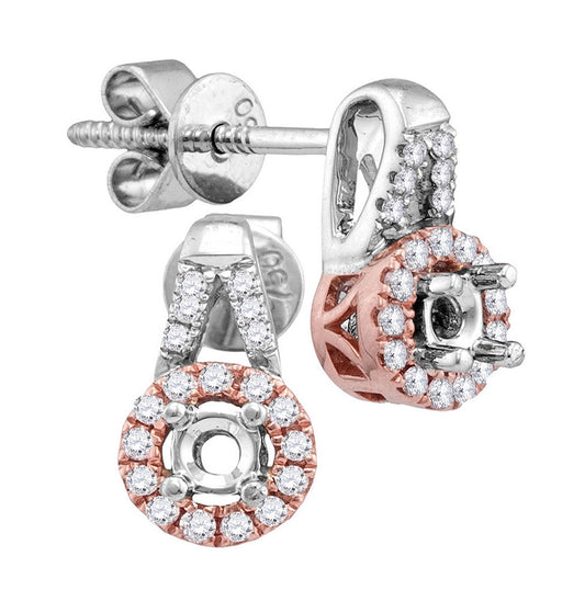 18kt Two-tone Gold 3/8ctw Diamond 2*1/10ct-crd Earrings
