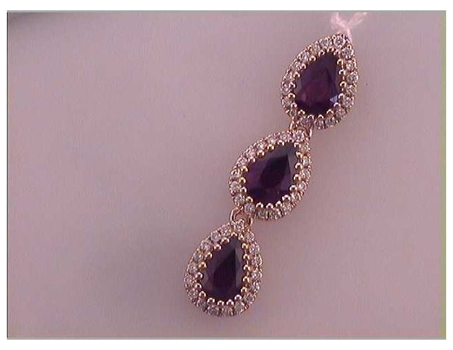 18kt Rose Gold 1/5ctw Diamond 1 1/2ct Ruby Natural Gem  Pendant