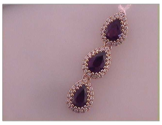 18kt Rose Gold 1/5ctw Diamond 1 1/2ct Ruby Natural Gem  Pendant