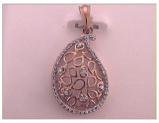 10kt Two-tone Gold 1/20ctw Diamond P1p2 Fashion Pendant