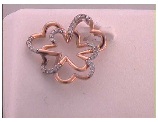 10kt Two-tone Gold 1/10ctw Diamond Gift Pendant