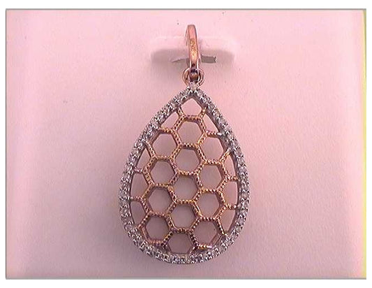10kt Two-tone Gold 1/6ctw Diamond Gift Pendant