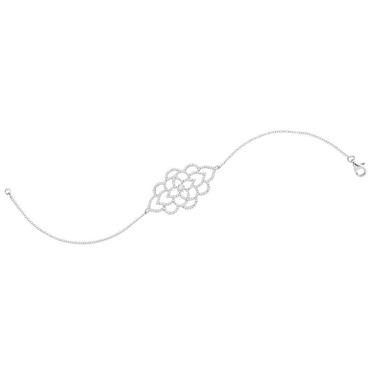 18kt White Gold 1/10ctw Diamond 3/4ct-scut Bracelet