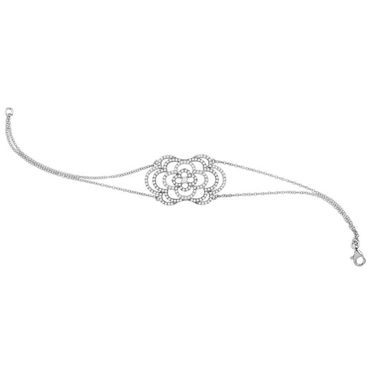 18kt White Gold 1/10ctw Diamond 1 Ct-scut Bracelet