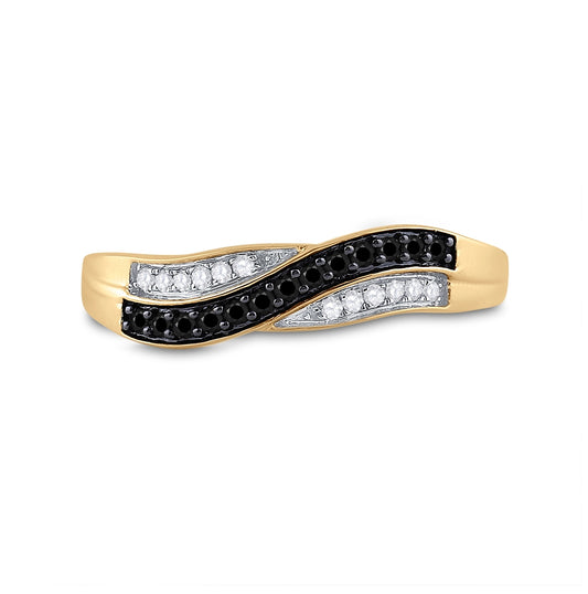 10kt Yellow Gold 1/4ctw Diamond Micro-pave Brown Ring Size 10