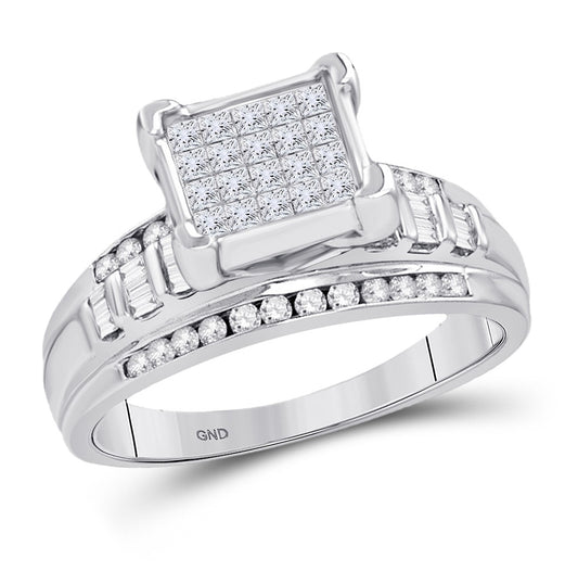 Sterling Silver 1 Cttw Diamond Fashion Ring Size 9