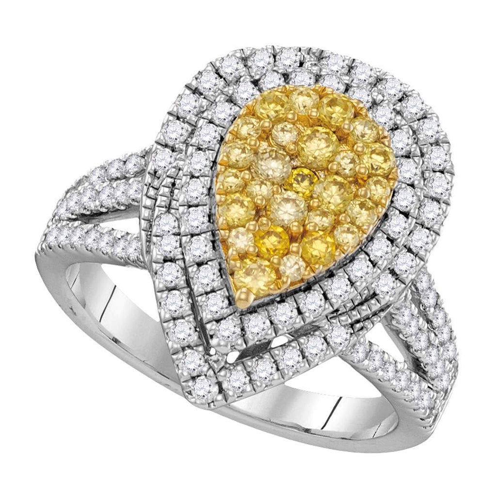 14kt White Gold 1  1/5ct. Diamond Fashion Yellow Ring