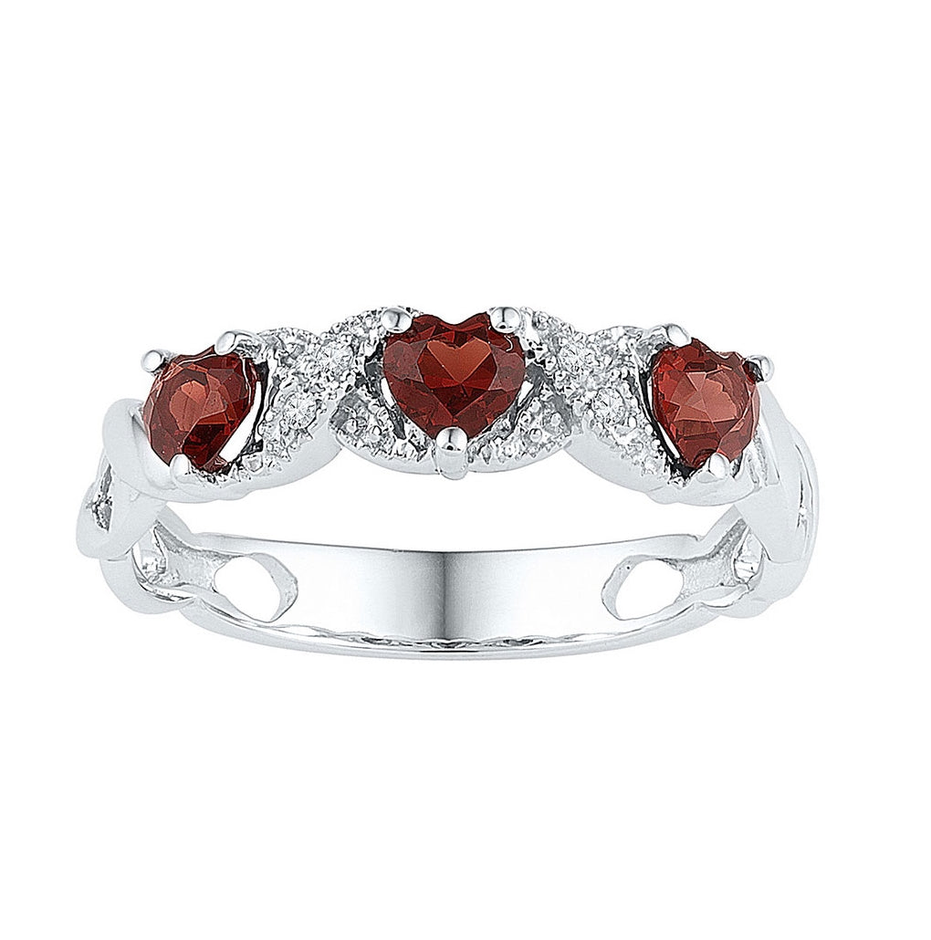 Sterling Silver 0.02ctw Diamond 3/4ct-gr Ring Size 5