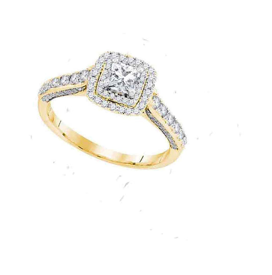 14kt Yellow Gold Womens Princess Diamond Solitaire Bridal Wedding Engagement Ring 1.00 Cttw Size 11 (certified)