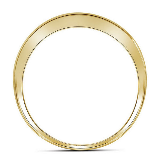 10K Yellow Gold Mens Round Diamond Wedding Triple Row Band Ring 1/10 Cttw, Mens Size: 7-13