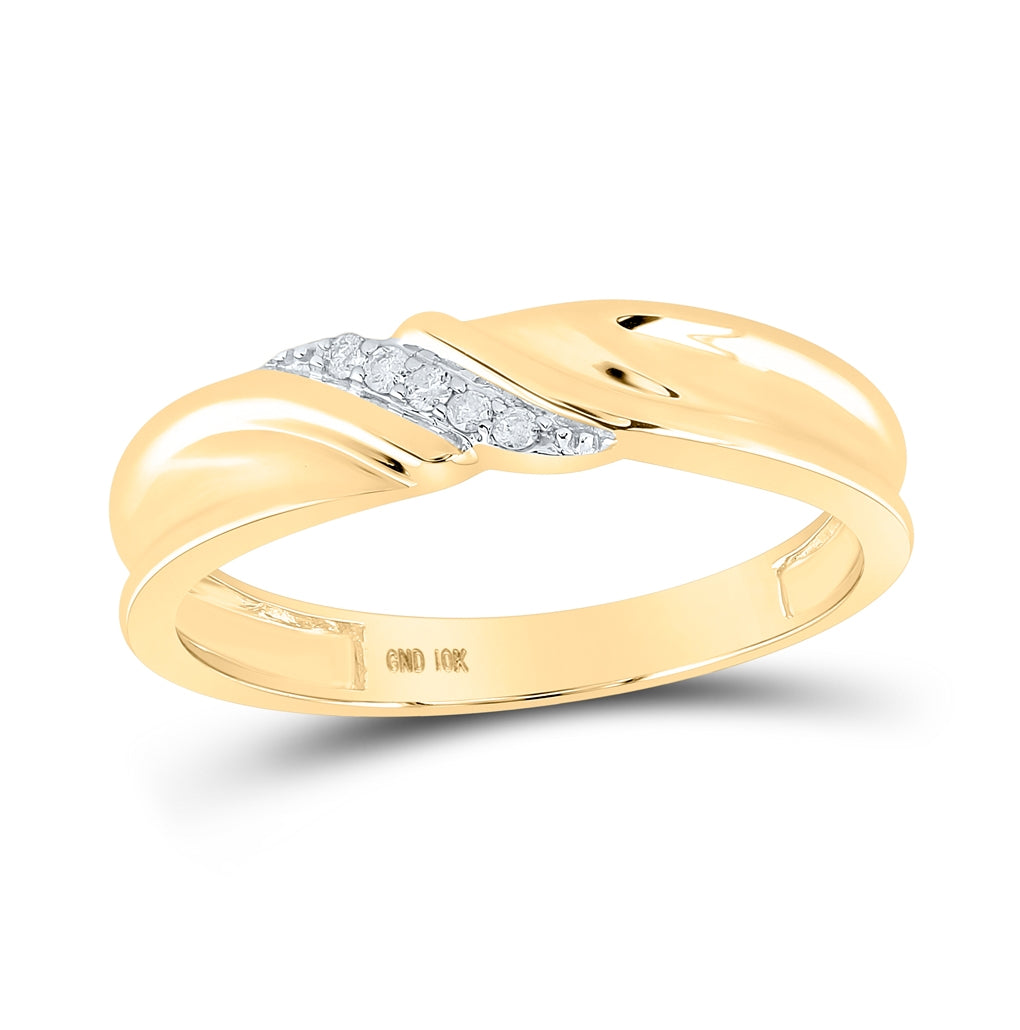 10k Yellow Gold Diamond His Hers Matching Trio Wedding Engagement Bridal Ring Set 1/4 Cttw, Womens Size: 5-10, Mens Size: 7-13
