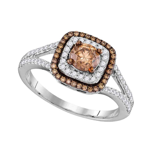 10kt Two-tone Gold 7/8ctw Diamond Fashion Brown Ring