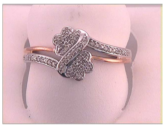 10kt Two-tone Gold 1/10ctw Diamond P1p2 Fashion Ring