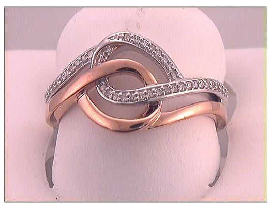 10kt Two-tone Gold 1/8ctw Diamond P1p2 Fashion Ring