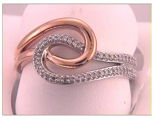10kt Two-tone Gold 1/8ctw Diamond P1p2 Fashion Ring