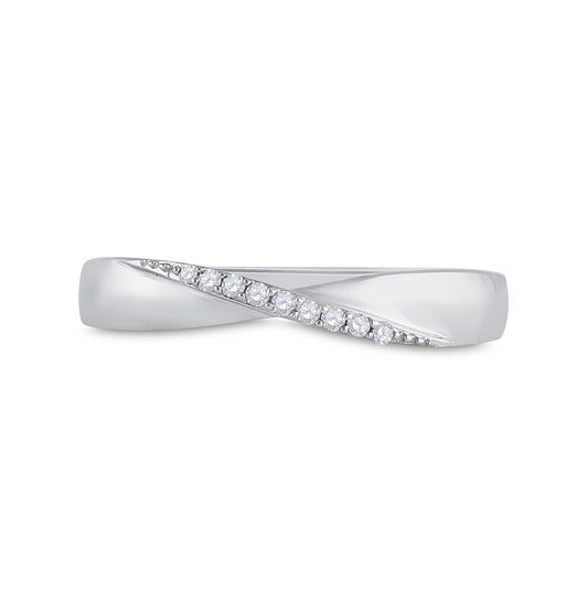 Sterling Silver Womens Round Diamond Band Ring 1/20 Cttw, Womens Size: 5-10