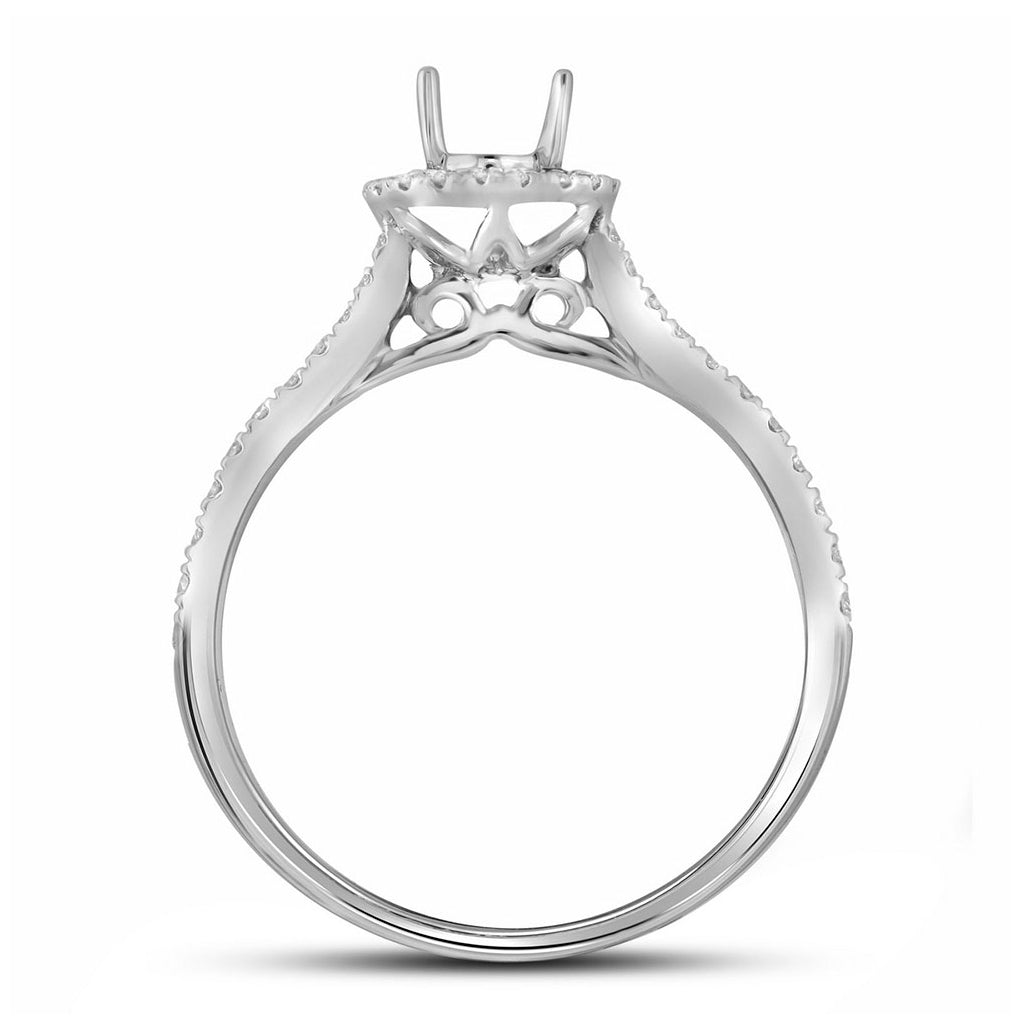 14k White Gold Round Diamond Slender Bridal Wedding Ring Band Set 7/8 Cttw, Womens Size: 5-10