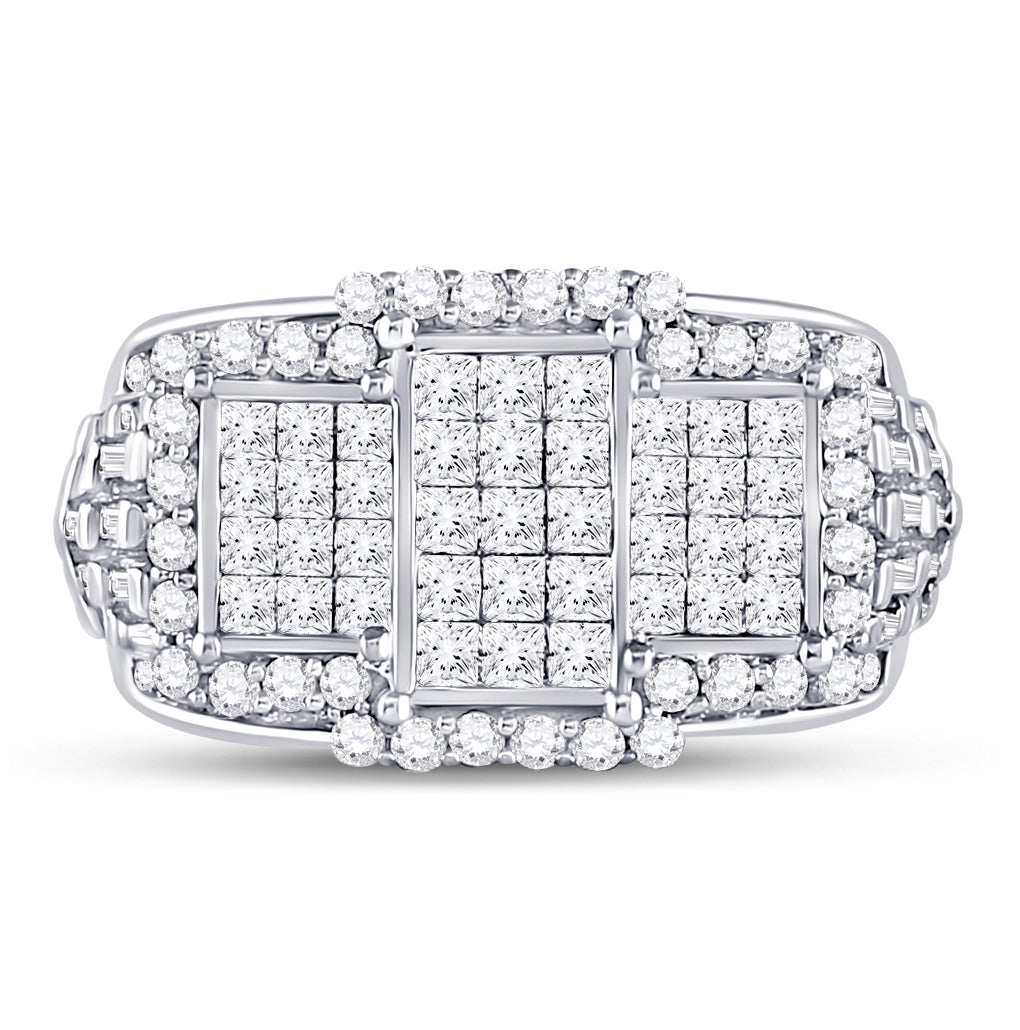 10kt White Gold 2 Cttw Diamond Invisible Ring